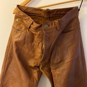 Carmel real leather pants! Unknown brand, size 4